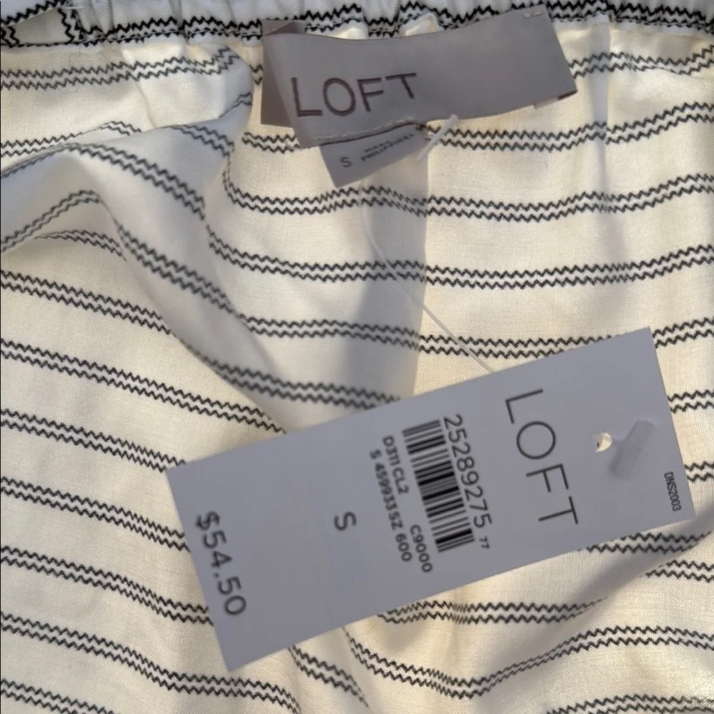 NWT LOFT White and Black Ruffled Sleeveless Tank Top S - Picture 8 of 9